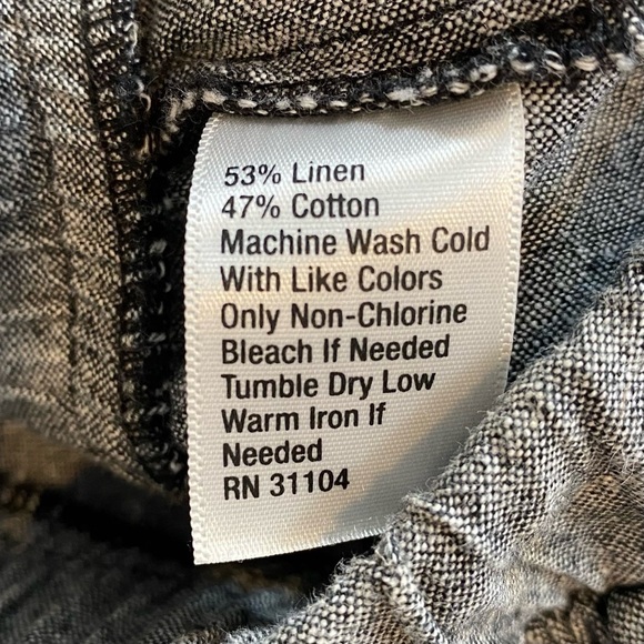 Kim Rogers Women's size XL Gray Textured look linen blend Capri Pants - Picture 5 of 5